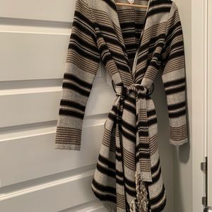 BB DAKOTA sweater jacket with tie waist